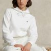White Women’s Ralph Lauren Shrunken Fit Fleece Hoodie White Women’s Ralph Lauren Shrunken Fit Fleece Hoodie