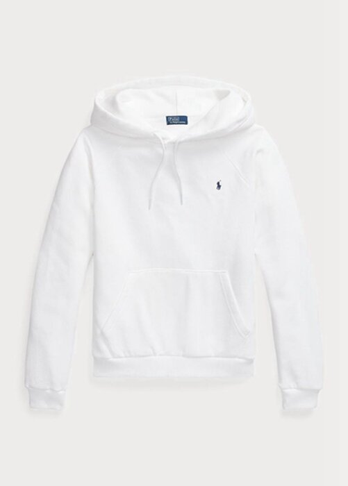 White Women’s Ralph Lauren Shrunken Fit Fleece Hoodie White Women’s Ralph Lauren Shrunken Fit Fleece Hoodie