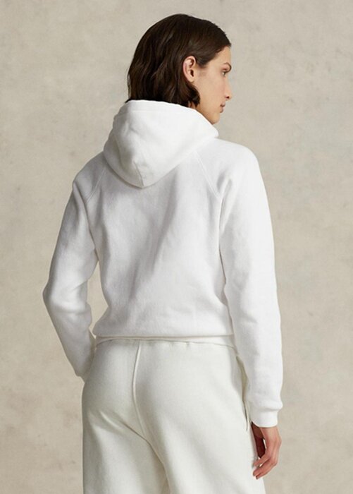 White Women’s Ralph Lauren Shrunken Fit Fleece Hoodie White Women’s Ralph Lauren Shrunken Fit Fleece Hoodie