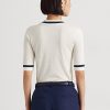 White Women’s Ralph Lauren Silk-Blend Short-Sleeve Sweaters