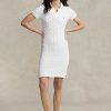 White Women’s Ralph Lauren Skinny Fit Cable Cotton Dress
