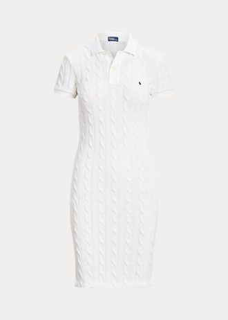 White Women’s Ralph Lauren Skinny Fit Cable Cotton Dress