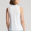 White Women’s Ralph Lauren Sleeveless Quarter-Zip Polo Shirts White Women’s Ralph Lauren Sleeveless Quarter-Zip Polo Shirts