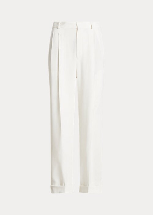 White Women’s Ralph Lauren Straight-Leg Satin Pants White Women’s Ralph Lauren Straight-Leg Satin Pants