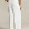 White Women’s Ralph Lauren Straight-Leg Satin Pants White Women’s Ralph Lauren Straight-Leg Satin Pants