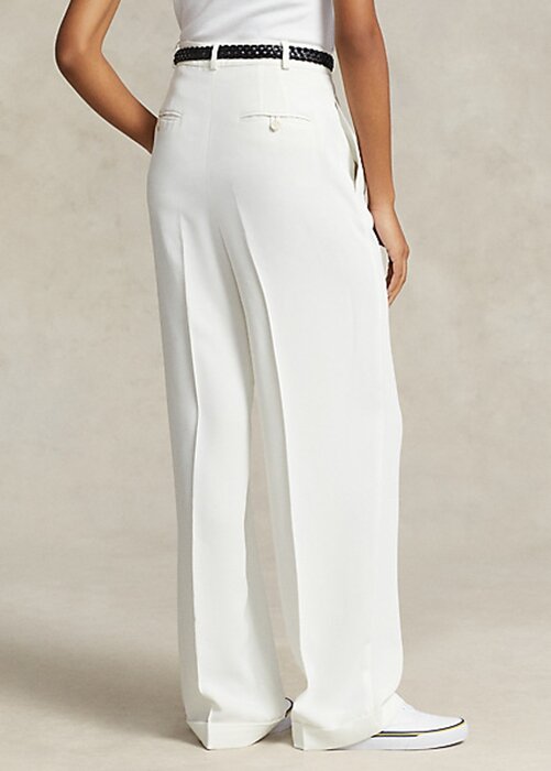 White Women’s Ralph Lauren Straight-Leg Satin Pants White Women’s Ralph Lauren Straight-Leg Satin Pants