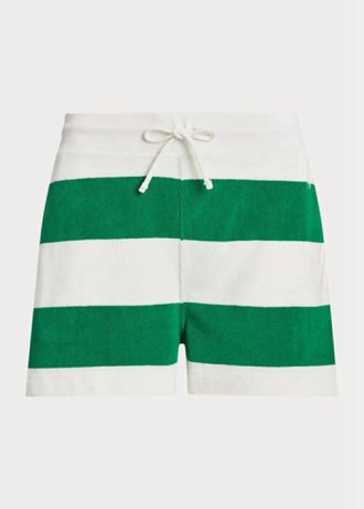 White Women’s Ralph Lauren Striped Drawstring Athletic  Shorts