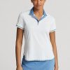 White Women’s Ralph Lauren Tailored Fit Jersey Polo Shirts