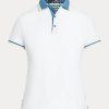 White Women’s Ralph Lauren Tailored Fit Jersey Polo Shirts