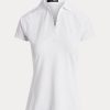 White Women’s Ralph Lauren Tailored Fit Piqué Polo Shirts White Women’s Ralph Lauren Tailored Fit Piqué Polo Shirts