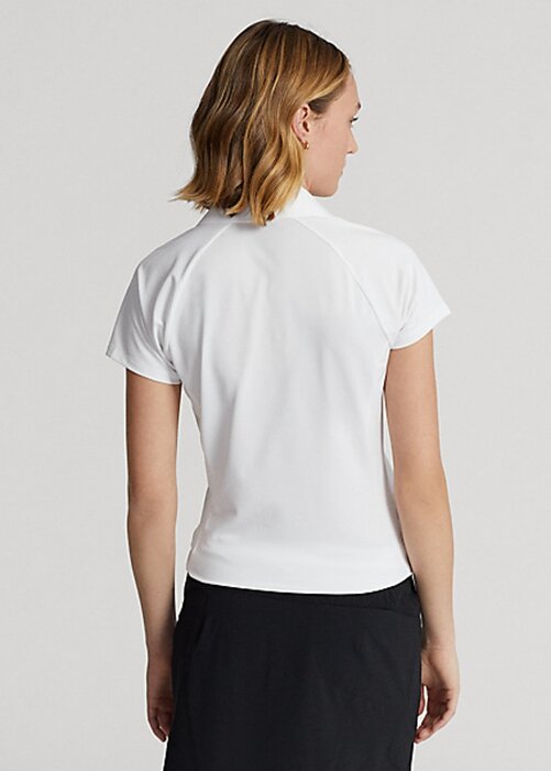 White Women’s Ralph Lauren Tailored Fit Piqué Polo Shirts White Women’s Ralph Lauren Tailored Fit Piqué Polo Shirts