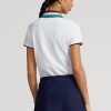 White Women’s Ralph Lauren Tailored Fit Quarter-Zip Polo Shirts White Women’s Ralph Lauren Tailored Fit Quarter-Zip Polo Shirts