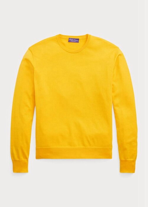 Yellow Men’s Ralph Lauren Cotton Crewneck Jumper Sweaters Yellow Men’s Ralph Lauren Cotton Crewneck Jumper Sweaters