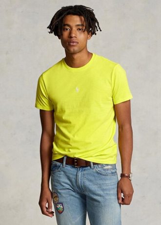 Yellow Men’s Ralph Lauren Custom Slim Fit Crewneck  T Shirts