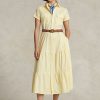 Yellow Women’s Ralph Lauren Belted Tiered Dress
