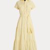 Yellow Women’s Ralph Lauren Belted Tiered Dress
